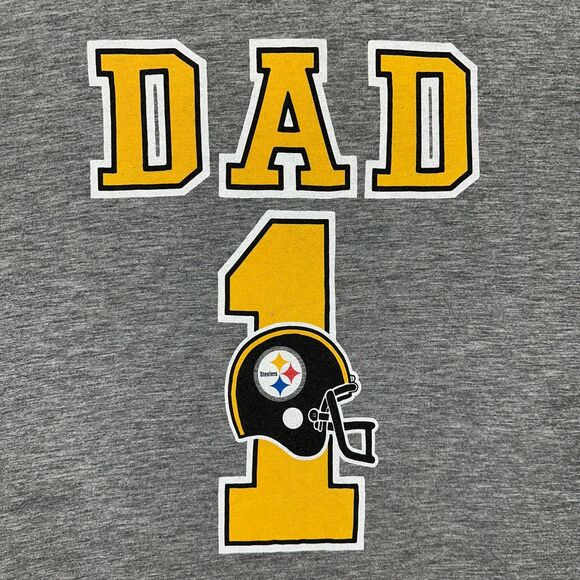 Pittsburgh Steelers T-Shirt Mens Large Grey No.1 Dad Short Sleeve Tee Homage‎ - Picture 6 of 9
